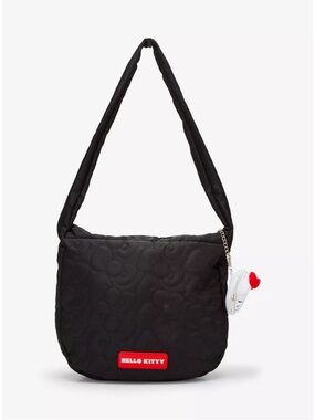 Hello Kitty Quilted Puffer Black Shoulder Bag- NWT